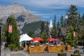 Street view of Banff avenue in summer time season