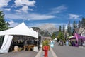 Street view of Banff avenue in summer time season