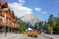 Street view of Banff avenue in summer time season