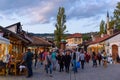 Street view of Bascarsija, the old bazaar and the cultural center of Sarajevo in Bosnia and Herzegovina Royalty Free Stock Photo