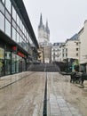 Street view of the beautiful city of Angers, France