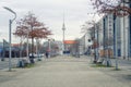 Street view of Berlin skyline with retro vintage Instagram style grunge pastel toned filter effect, Germany Royalty Free Stock Photo