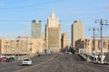 Street view on Bolshaya Dorogomilovskaya street in Moscow