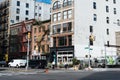 Street view of Bowery in East Village of New York City