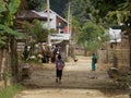 Street view in Bukit Bulan village, Sarolangun Regency, Jambi