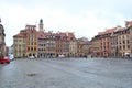 Street View of Castle Square in Warsaw, Poland Royalty Free Stock Photo
