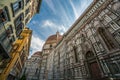 Street view of Cathedral of Santa Maria del Fiore in Florence, Tuscany, Italy Royalty Free Stock Photo