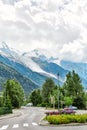 Street view of Chamonix town, France