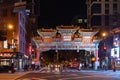 Street view of Chinatown at night