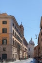 Street view of the church Sant`Andrea della Valle. It is a minor basilica in the rione of Sant` Eustachio of the city of Rome