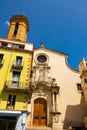 Street view - church Santa Maria, baroque style. La Bisbal Emporda. Costa Brava. Spain Royalty Free Stock Photo