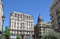 Street View of city center residential buildings in Madrid, Spain