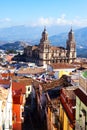 Street view of city with Renaissance Cathedral. Jaen