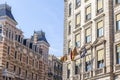 Street view, classic facade buildings in Eixample quarter of Bar