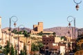 Street view with buildings at ouarzazate town in Morocco Royalty Free Stock Photo
