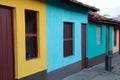 Street view of colored houses in old town of Trinidad, Cuba Royalty Free Stock Photo