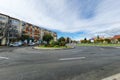 Traffic roundabout on the road in Craiova, Romania