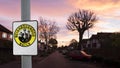 Street view of English local town at dawn Royalty Free Stock Photo