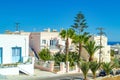 Street view from Episkopi Gonias Santorini Greece Royalty Free Stock Photo