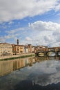 Reflection, sky, water, cloud, waterway, river, city, bridge, daytime, bank, tree, reflecting, pool, meteorological, phenomenon, h Royalty Free Stock Photo