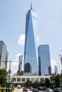 Street view of the Freedom Tower in New York City Royalty Free Stock Photo