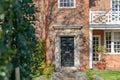 Street view of front door - a typical English residential old London town house Royalty Free Stock Photo