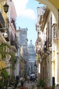 Street view Havana Cuba with El Capitolio building