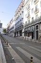 Lisbon, 14th July: Street view from Praca Camoes square in Chiado District from Lisbon Portugal Royalty Free Stock Photo