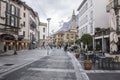 Street view, historic center,square,piazza XX settembre in Lecc