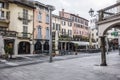 Street view, historic center,square,piazza XX settembre in Lecc