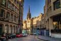 Street view of the historic Royal Mile, Edinburgh Royalty Free Stock Photo