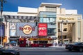 Street view on Hollywood Boulevard near the famous Dolby Theater in Los Angeles downtown, California Royalty Free Stock Photo
