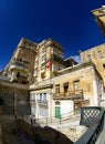 Street view at houses behind Victoria Gate in Valletta,Malta