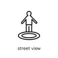 Street view icon. Trendy modern flat linear vector Street view i Royalty Free Stock Photo