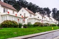 Street view of identical houses in Presidio of San Francisco, California Royalty Free Stock Photo