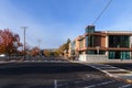 Street view of Klamath County library building with sign in Klamath Falls