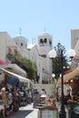 Street view of the Kos Island's architecture church. Close to the Asclepeion, ancient Odeon, Ancient Gymnasion, Greece.