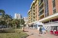 Street view maritime promenade in Torremolinos,Spain.