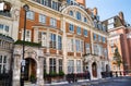 Street view in Mayfair with beautiful periodic buildings. London