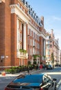 Street view in Mayfair with beautiful periodic buildings. London