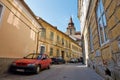 Street view of the medieval city of Brasov,Romania Royalty Free Stock Photo