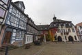 Street view of a medieval town Gelnhausen.