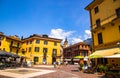 Street view of Menaggio town in lake Como, Lombardy, northern Italy