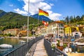 Street view of Menaggio town in lake Como, Lombardy, northern Italy