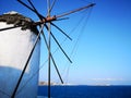 Windmills in Miconos greek island. Royalty Free Stock Photo