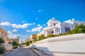 Street view with modern architecture in residential district of Nabeul.Tunisia, North Africa Royalty Free Stock Photo