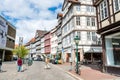 Street view with modern buildings in the downtown of Hannover, Germany