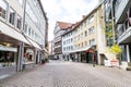 Street view with modern buildings in the downtown of Hannover, Germany