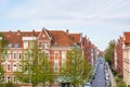 Street view with modern buildings in the downtown of Hannover, Germany