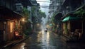 street view of monsoon season in Bangkok Royalty Free Stock Photo